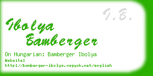 ibolya bamberger business card